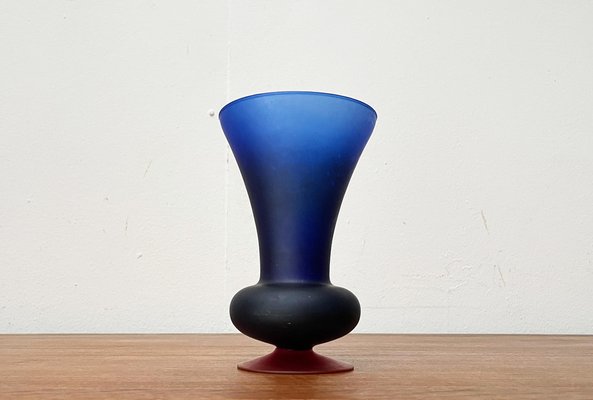 Italian Satinato Series Glass Vase attributed to Carlo Moretti, 1970s-UAH-1763638