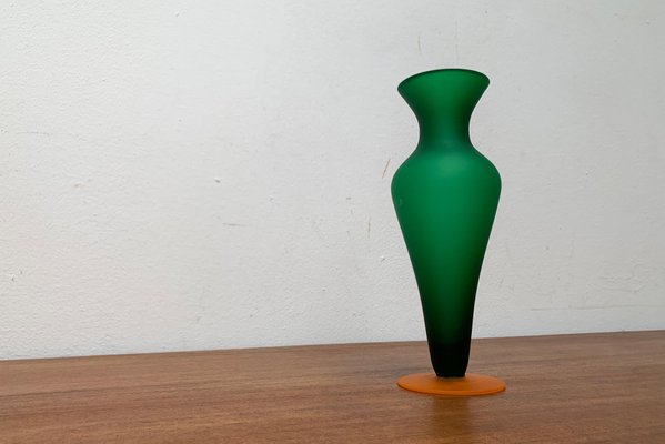 Italian Satinato Series Glass Vase attributed to Carlo Moretti, 1970s-UAH-1716603