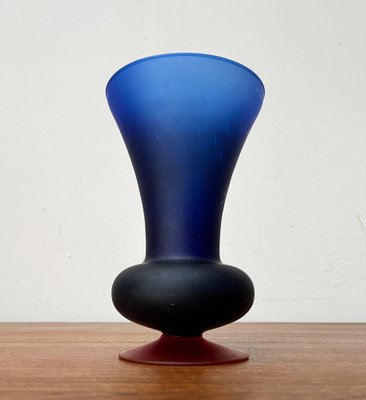 Italian Satinato Series Glass Vase attributed to Carlo Moretti, 1970s-UAH-1763638