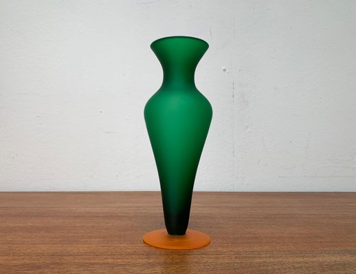 Italian Satinato Series Glass Vase attributed to Carlo Moretti, 1970s-UAH-1716603