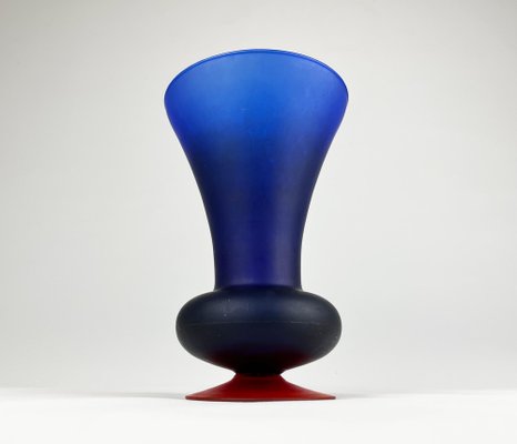 Italian Satinato Series Glass Vase attributed to Carlo Moretti, 1970s-UAH-1763638