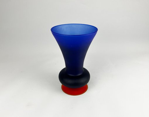 Italian Satinato Series Glass Vase attributed to Carlo Moretti, 1970s-UAH-1763638