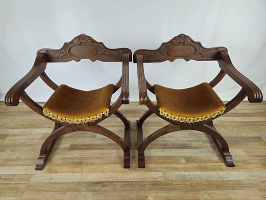 Italian Savonarola Folding Armchairs, 1980, Set of 2-ZUW-1782712