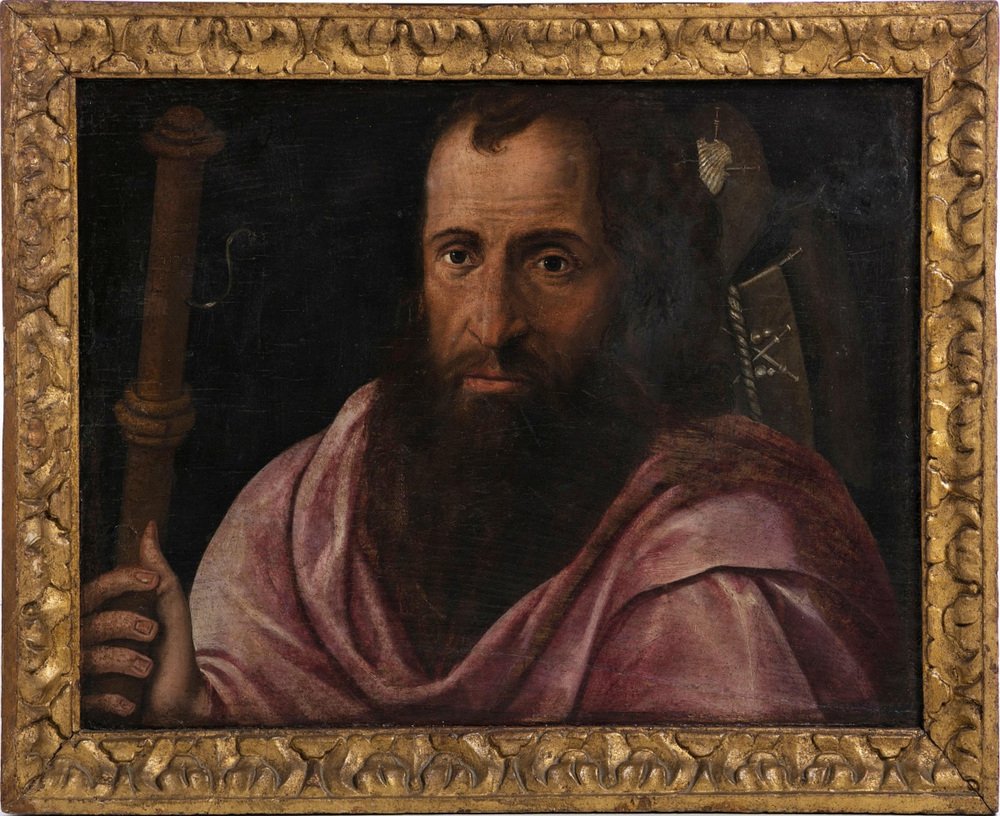 Italian School Artist, Apostle, 17th Century, Oil on Wood, Framed