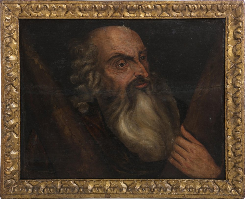 Italian School Artist, Apostle, 17th Century, Oil on Wood, Framed