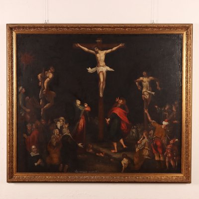 Italian School Artist, Crucifix, 1600s, Oil on Canvas-VMM-1713315