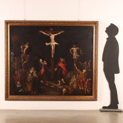 Italian School Artist, Crucifix, 1600s, Oil on Canvas-VMM-1713315