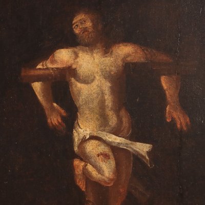 Italian School Artist, Crucifix, 1600s, Oil on Canvas-VMM-1713315