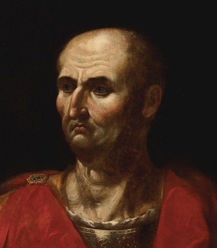 Italian School Artist, Portrait of Emperor Vespasian, 17th Century, Oil on Canvas