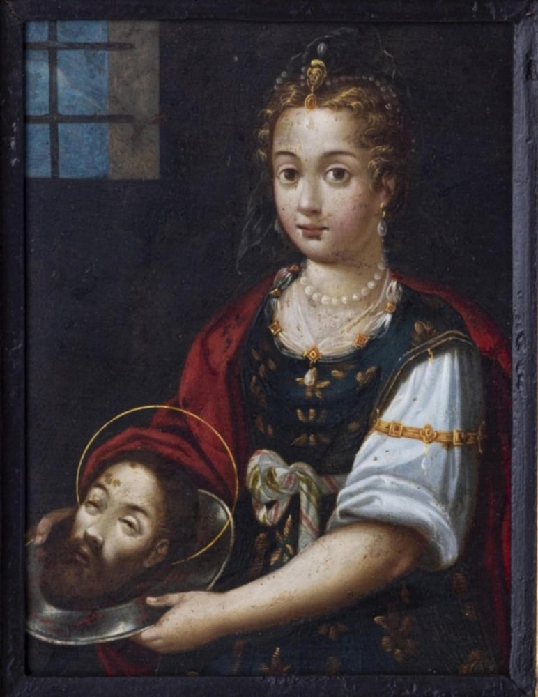 Italian School Artist, Salome with the Head of Saint John the Baptist, 1600s, Painting, Framed