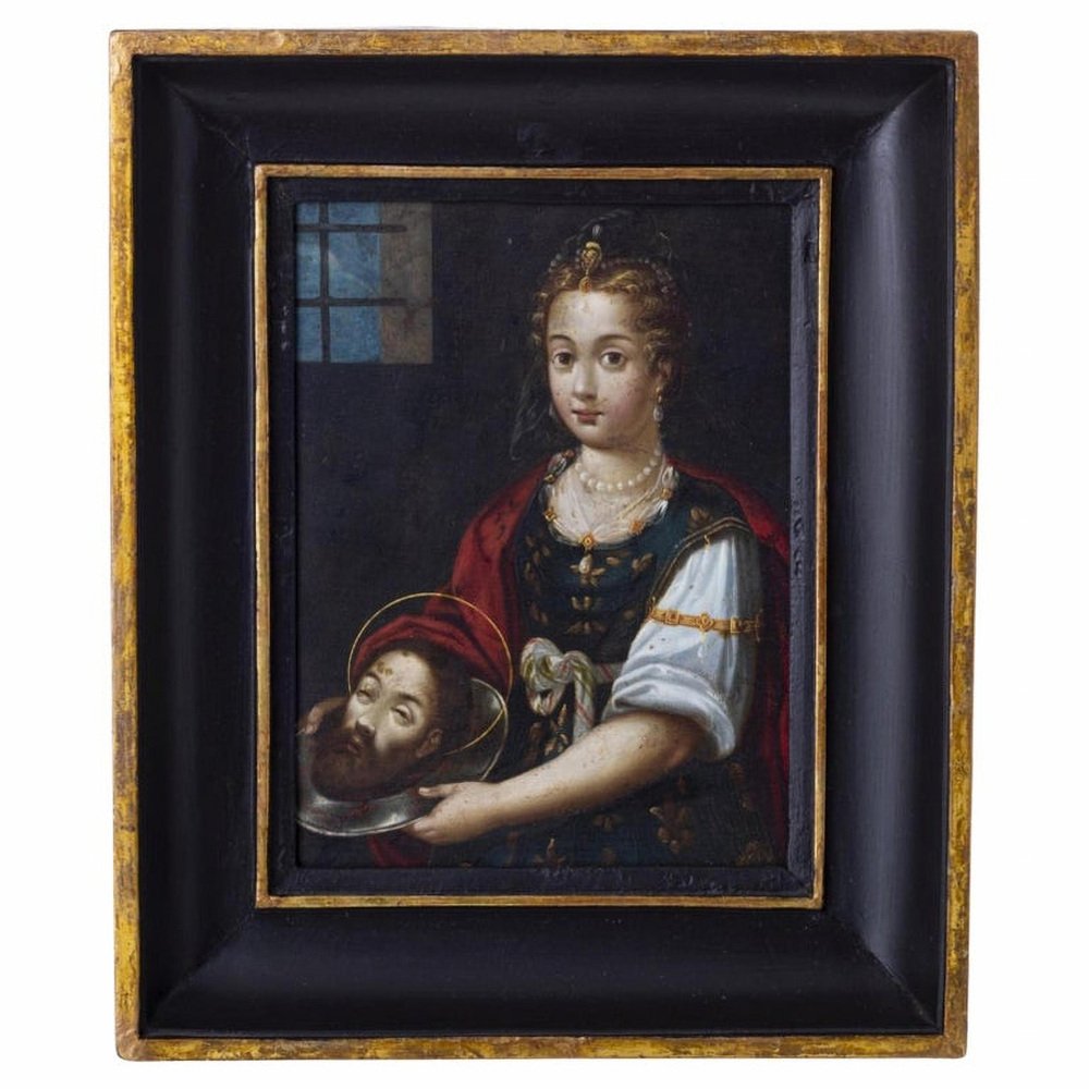 Italian School Artist, Salome with the Head of Saint John the Baptist, 1600s, Painting, Framed