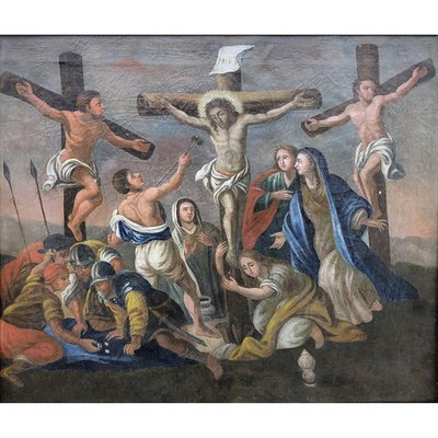 Italian School Artist, The Crucifixion, 1800s, Oil on Canvas-BEW-2023611