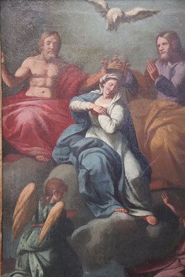 Italian School Coronation of Mary, Oil on Canvas, Framed-DCO-2015875