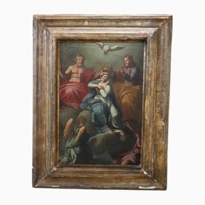 Italian School Coronation of Mary, Oil on Canvas, Framed-DCO-2015875