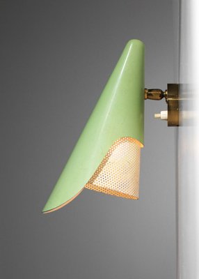 Italian Sconces in Rigitulle and Green Cones from Stilux, 1960s, Set of 2-YU-1800689