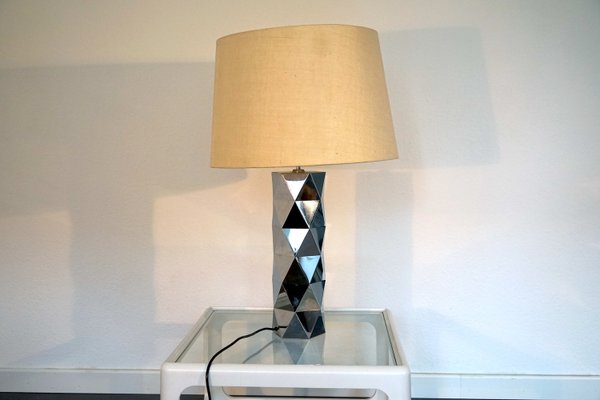 Italian Sculptural Chrome-Plated Metal Table Lamp, 1960s-CIP-2023775