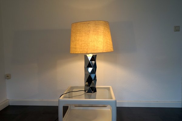 Italian Sculptural Chrome-Plated Metal Table Lamp, 1960s-CIP-2023775