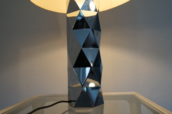 Italian Sculptural Chrome-Plated Metal Table Lamp, 1960s-CIP-2023775