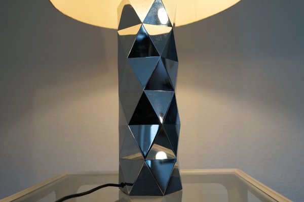 Italian Sculptural Chrome-Plated Metal Table Lamp, 1960s-CIP-2023775