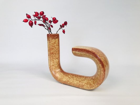 Italian Sculptural Loop-Shaped Ceramic Vase by Roberto Rigon for Bertoncello, 1960s-JP-843975