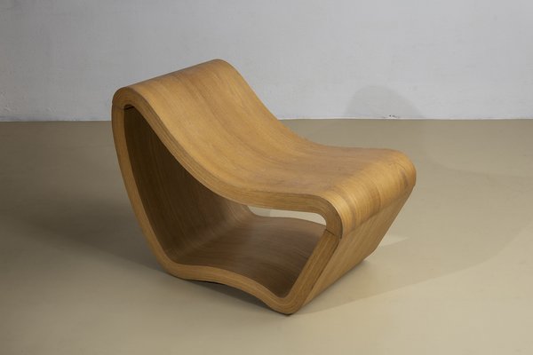 Italian Sculptural Session in Curved Wood, 1970s-BUB-1807161