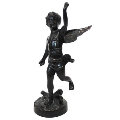 Italian Sculpture of Angelic Motif in Patinated Bronze, 1930s-UY-690565