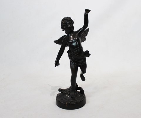 Italian Sculpture of Angelic Motif in Patinated Bronze, 1930s-UY-690565