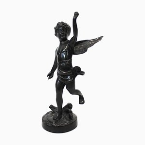 Italian Sculpture of Angelic Motif in Patinated Bronze, 1930s-UY-690565