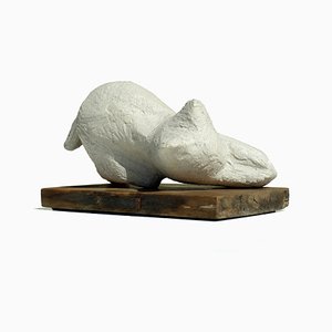 Italian Sculpture of Cat by Gino Cosentino for Litoceramica Piccinelli, 1930-KGD-1793787