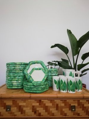 Italian Service of Tropical Design Dishes and Glasses by Colin Morrow for Arpex, 1970s, Set of 31-UIW-1263931