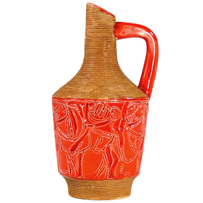 Italian Sgraffito Vase from Fratelli Fanciullacci, 1970s