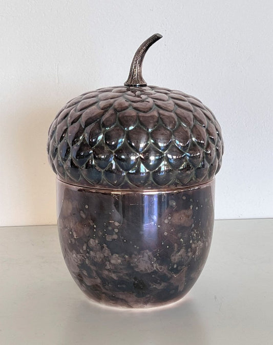 Italian Sheffield Silverplate Ice Bucket in Acorn Shape, 1970s