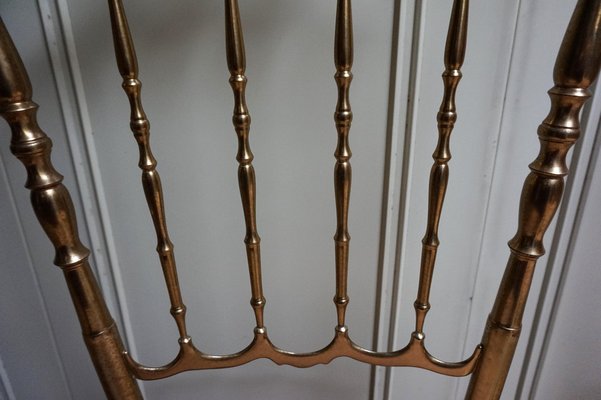 Italian Side Chairs in Golden Brass by Giuseppe Gaetano Descalzi for Chiavari, 1950, Set of 2-EA-1276004