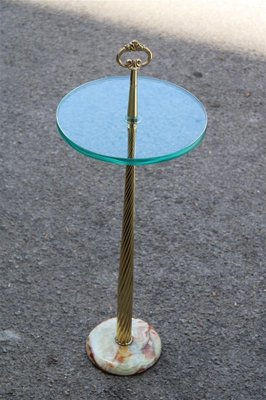 Italian Side Table in Brass and Glass, 1950s-EH-1318642