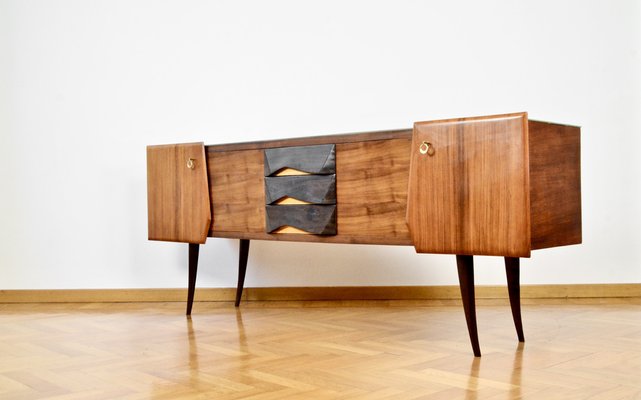 Italian Sideboard in Beech and Brass, 1950s-DUG-2041280