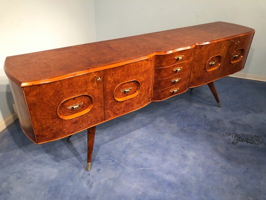 Italian Sideboard in Honey Color Birch Wood, 1950s-MTX-1016642