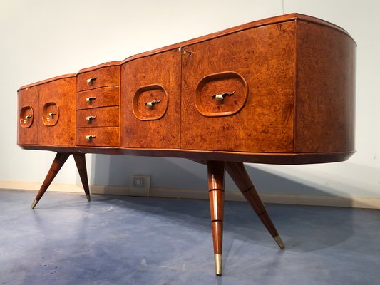 Italian Sideboard in Honey Color Birch Wood, 1950s-MTX-1016642