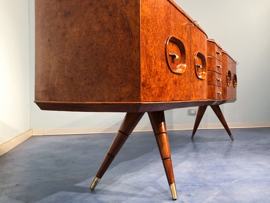 Italian Sideboard in Honey Color Birch Wood, 1950s-MTX-1016642