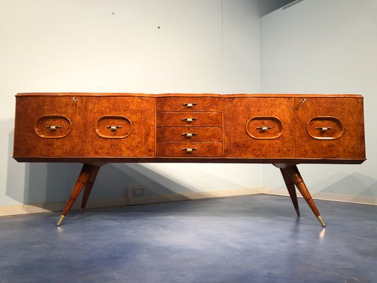 Italian Sideboard in Honey Color Birch Wood, 1950s-MTX-1016642