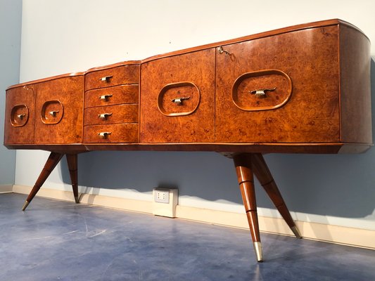 Italian Sideboard in Honey Color Birch Wood, 1950s-MTX-1016642