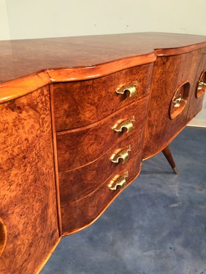 Italian Sideboard in Honey Color Birch Wood, 1950s-MTX-1016642