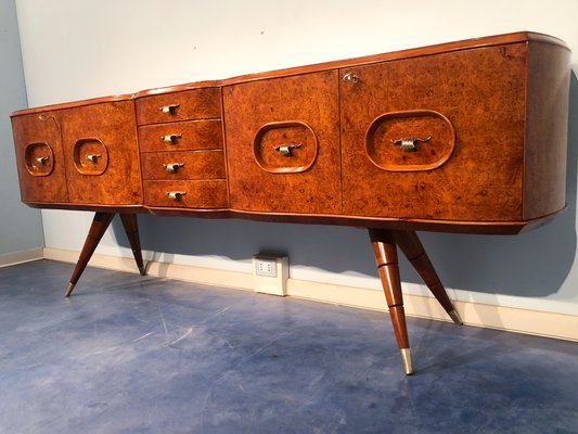 Italian Sideboard in Honey Color Birch Wood, 1950s-MTX-1016642