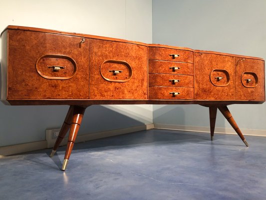 Italian Sideboard in Honey Color Birch Wood, 1950s-MTX-1016642