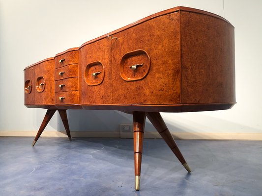 Italian Sideboard in Honey Color Birch Wood, 1950s-MTX-1016642