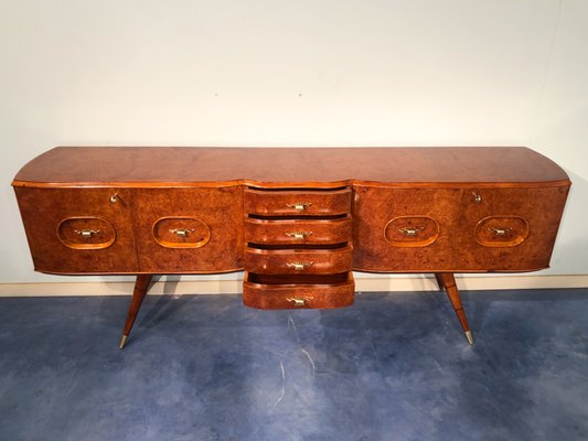 Italian Sideboard in Honey Color Birch Wood, 1950s-MTX-1016642