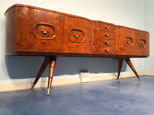 Italian Sideboard in Honey Color Birch Wood, 1950s-MTX-1016642