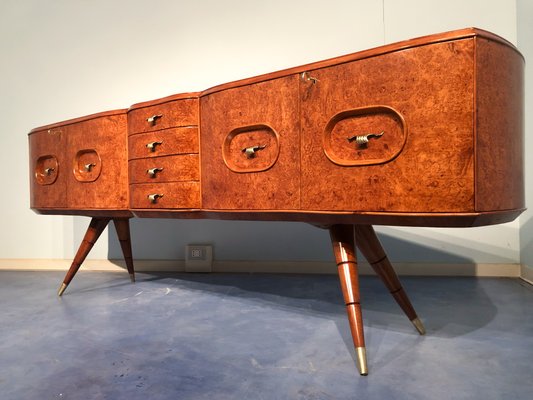 Italian Sideboard in Honey Color Birch Wood, 1950s-MTX-1016642