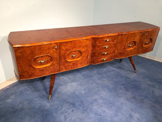 Italian Sideboard in Honey Color Birch Wood, 1950s-MTX-1016642