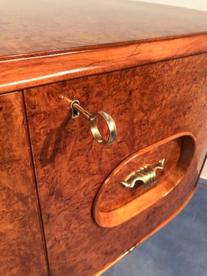 Italian Sideboard in Honey Color Birch Wood, 1950s-MTX-1016642