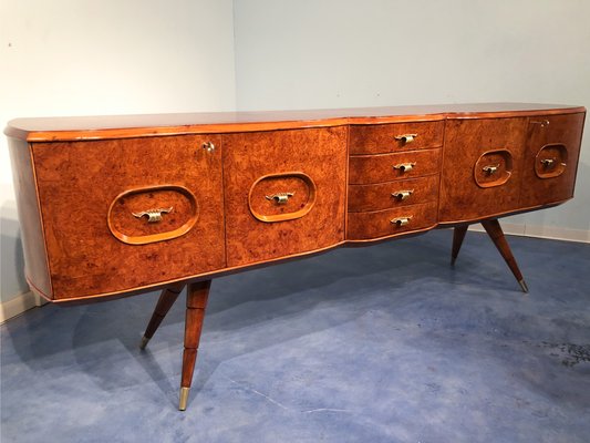 Italian Sideboard in Honey Color Birch Wood, 1950s-MTX-1016642